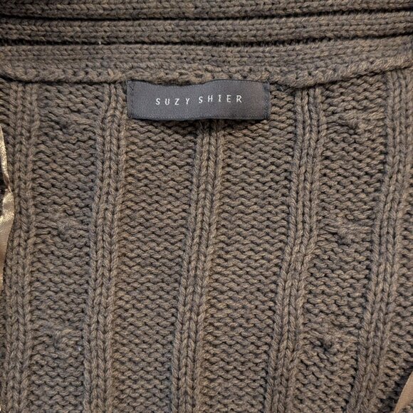 Brown Knit Long Open Cardigan - Picture 4 of 5